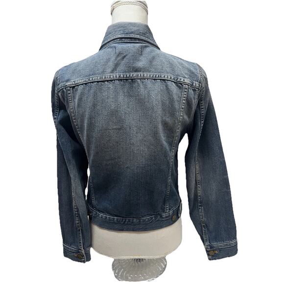 Madewell Womens Blue Stonewash Relaxed Denim Jean Trucker Button Up Jacket Small - Picture 2 of 11